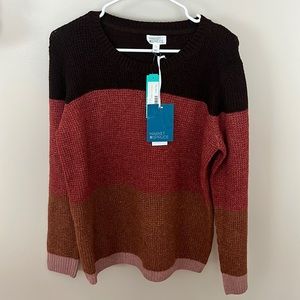 NWT market & spruce Jackson crew neck waffle knit sweater. Size -L.